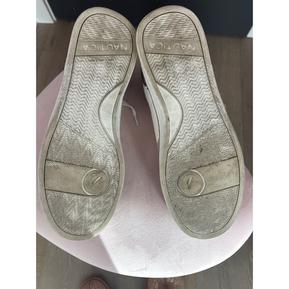 Nautica White Leather Sneakers Casual Tennis Shoes Mens Size 10 - Picture 5 of 5
